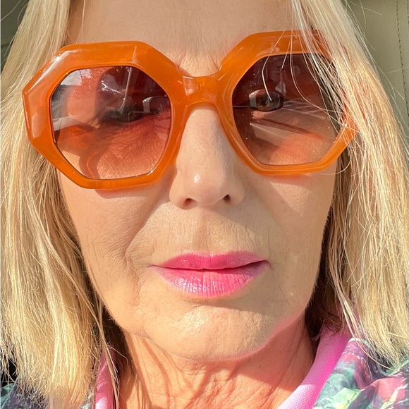 RS Eyewear Orange Hexagonal Sunglasses Gradient Lenses - Picture 7 of 7